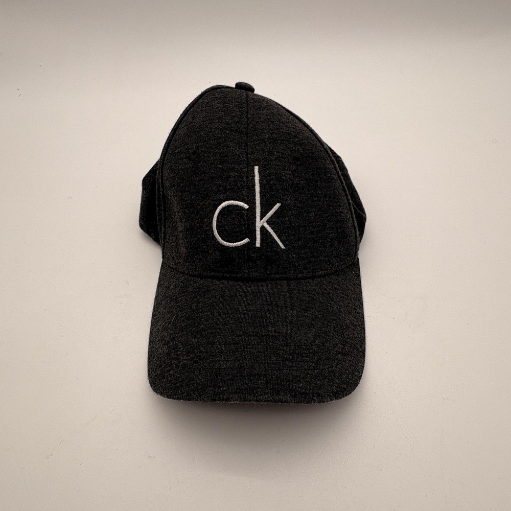 Calvin Klein Hat Mens One Size Gray Knit Baseball Cap Ck‎ Logo Adjustable Casual
